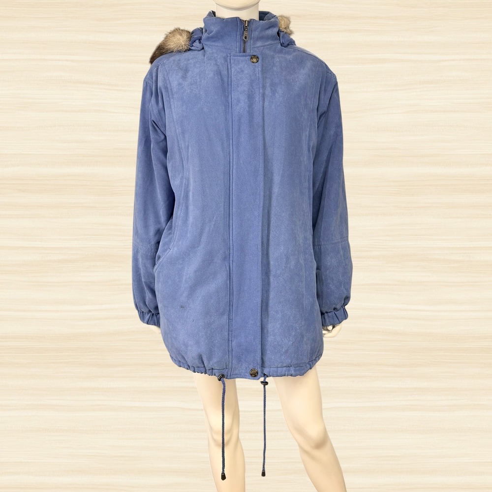 Bromley Sport Thermolite Insulate Parka Blue Real Fox Fur Hood Winter Coat M